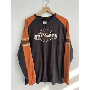 Vintage Harley Davidson Longsleeve Shirt brown y2k